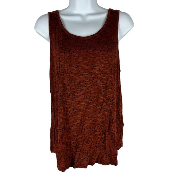 Maurices Women's Medium Maroon & Black Sleeveless Knit Tank Top Lattice Back - Picture 1 of 5